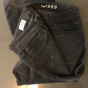 GAP 1969 Skinny Boot Corduroy 31/12r Charcoal