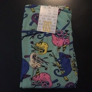 NWT OS LLR Birthday legging Gecko