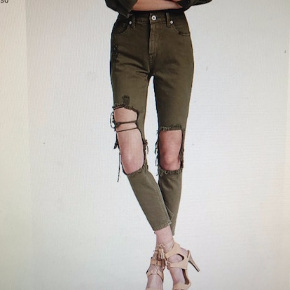 LUCKY BRAND Destroyed* Bridgette Skinny Crop JEANS