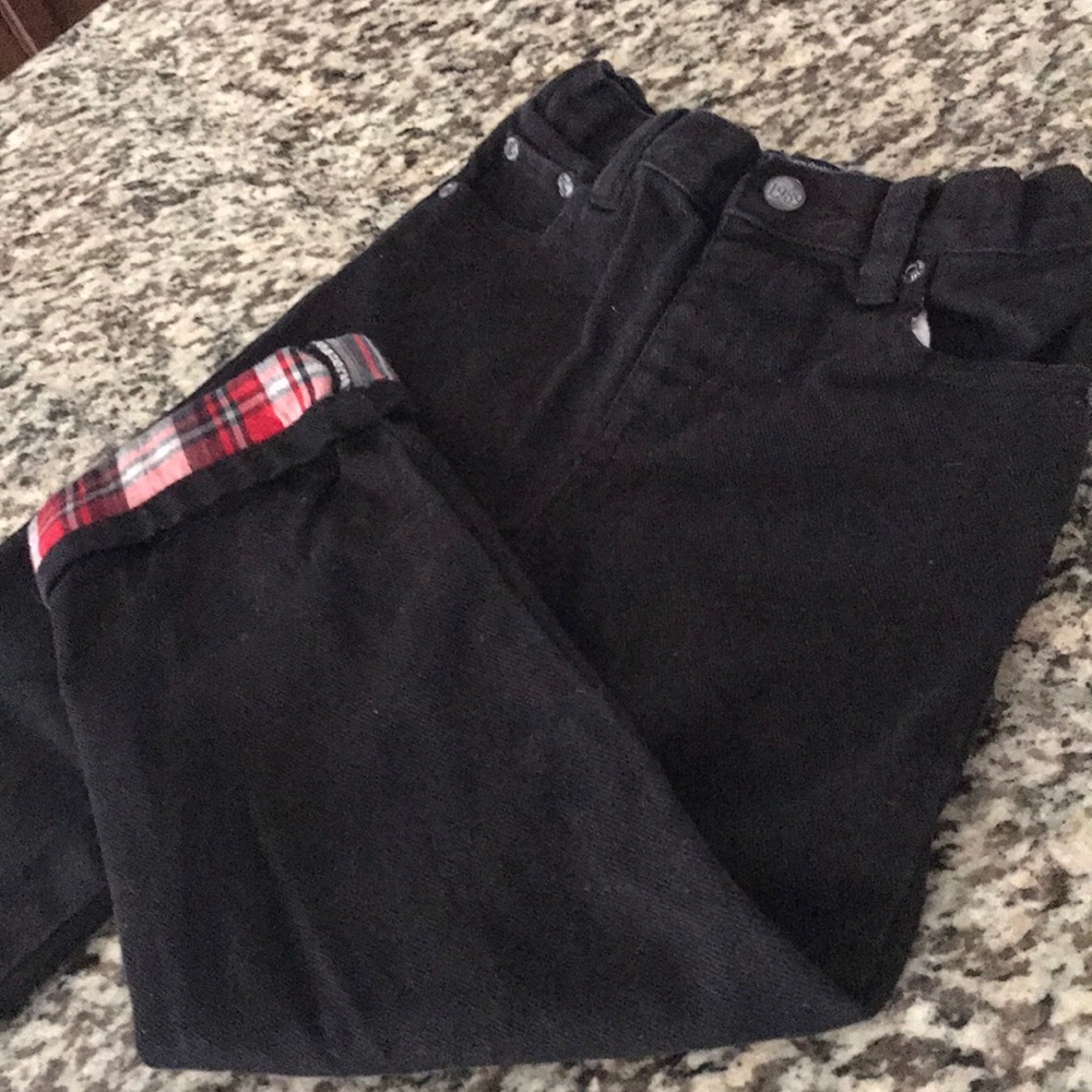 Children’s Place toddler black jeans w/plaid cuffs