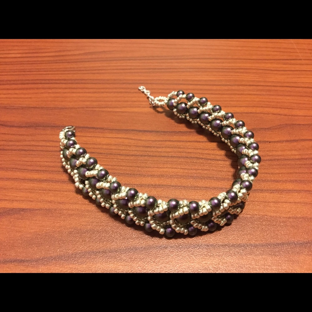 Swarovski Crystal Pearl Beaded Bracelet B10