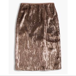 J. Crew Rose Gold Sequin Skirt