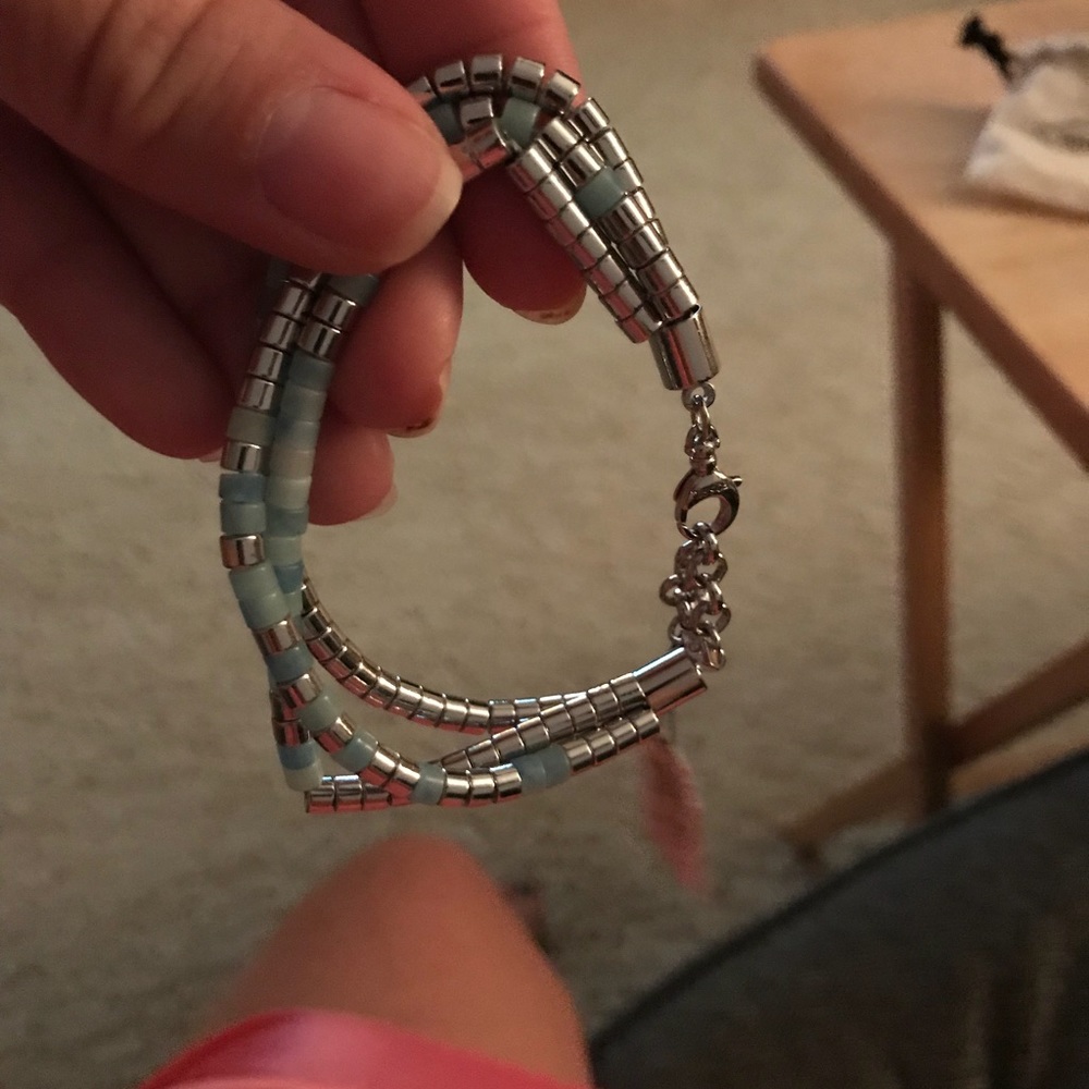 Real Silver and Beading Fossil Bracelet...