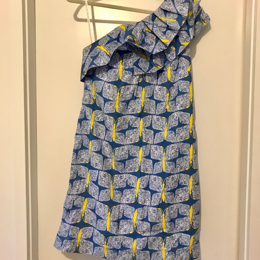Lilly Pulitzer Blue Butterfly, One Shoulder Dress