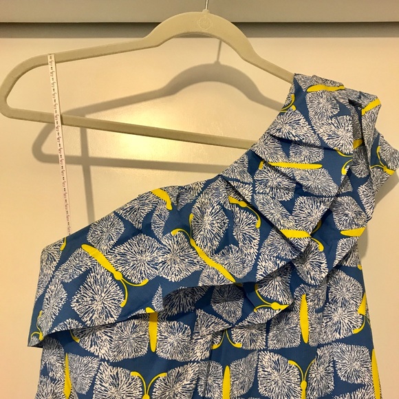 Lilly Pulitzer Blue Butterfly, One Shoulder Dress - Picture 3 of 3