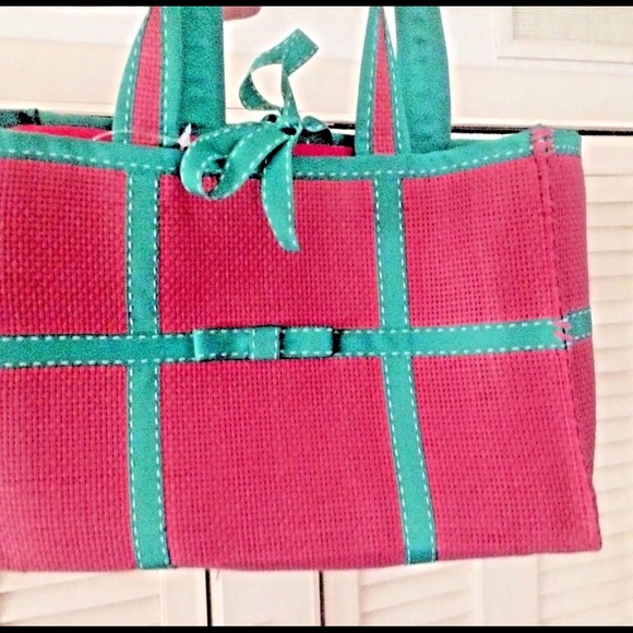 Ralph Lauren Handbags - New Ralph Lauren Pocketbook Pink Green Cruise Wear