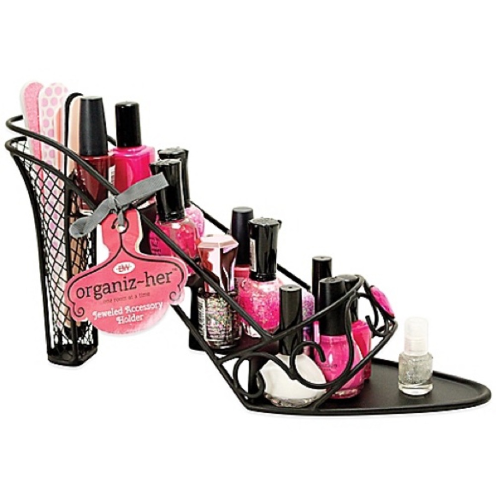 Shoe nail polish rack