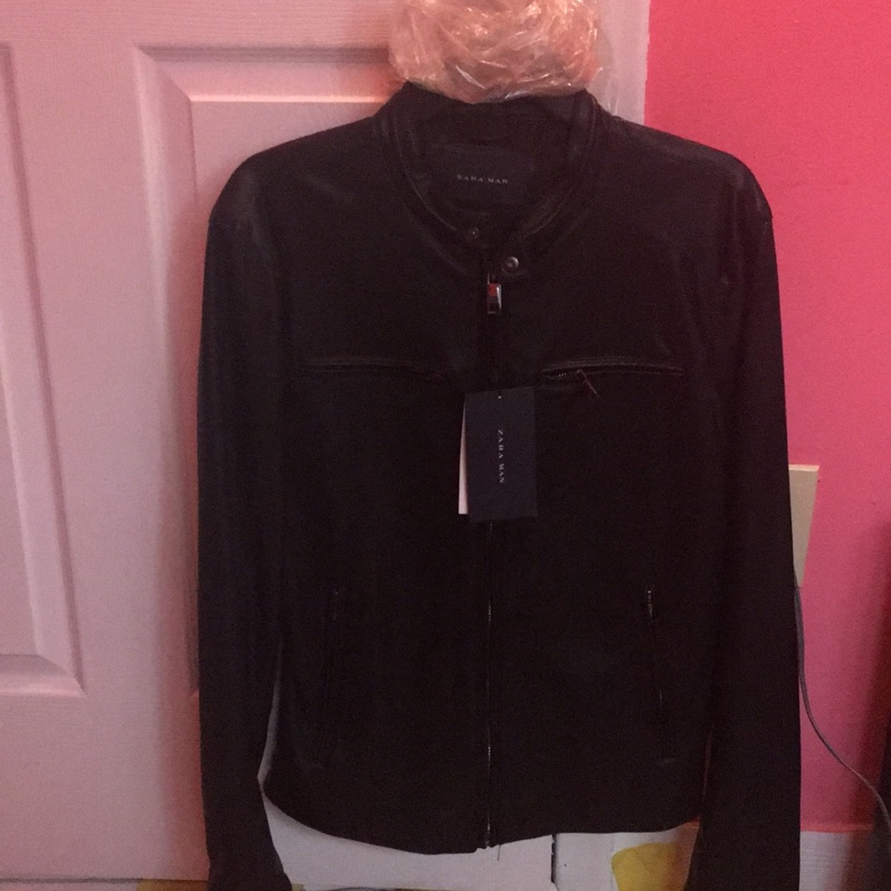 NWT Zara Man Leather Jacket