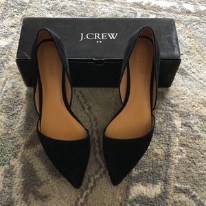 J. Crew Black Suede D’Orsay Flats - NEW