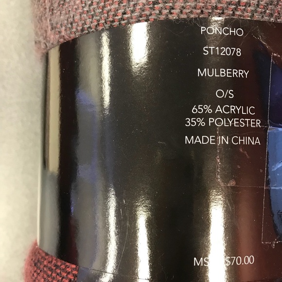 *SOLD* BB Dakota Mulberry Poncho - Picture 3 of 5