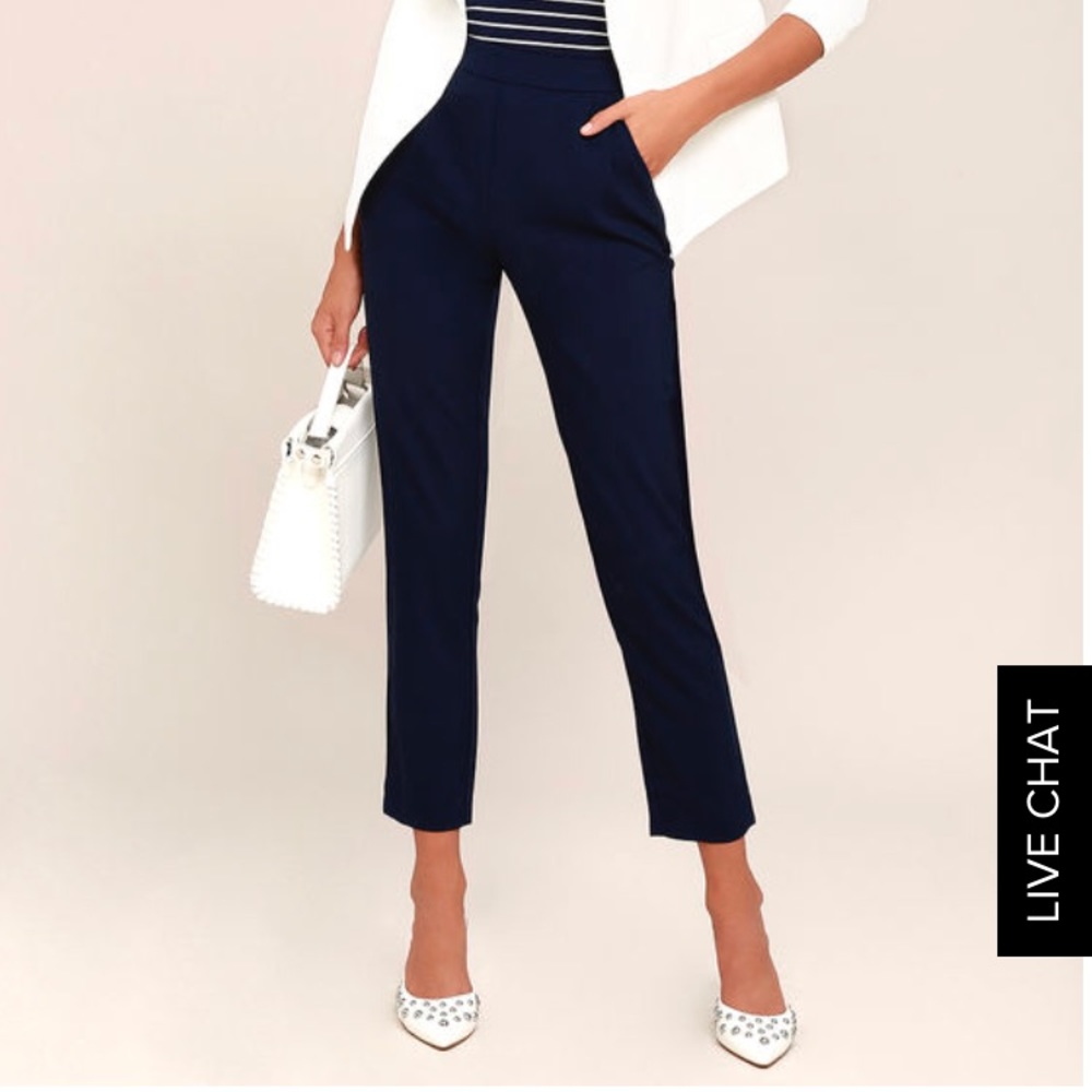 Lulu’s - kick it Navy Trousers (never worn)