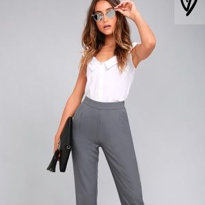 Lulu’s - kick it grey and navy trousers