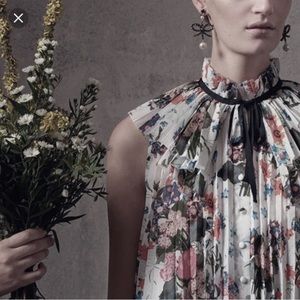 Erdem x H&M white floral blouse, NWT, size 12