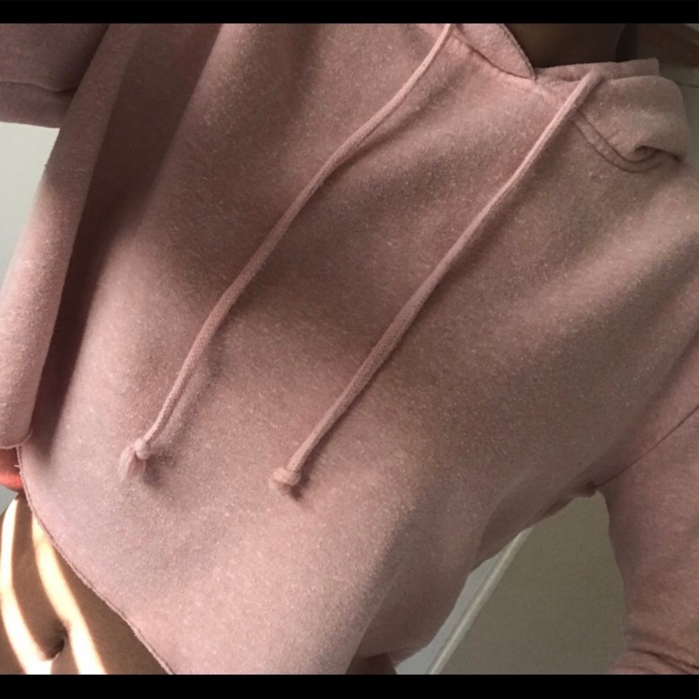 Pink cropped hoodie