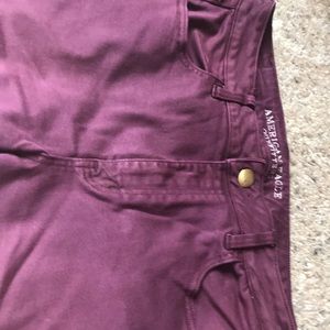 American Eagle Maroon skinny jeans