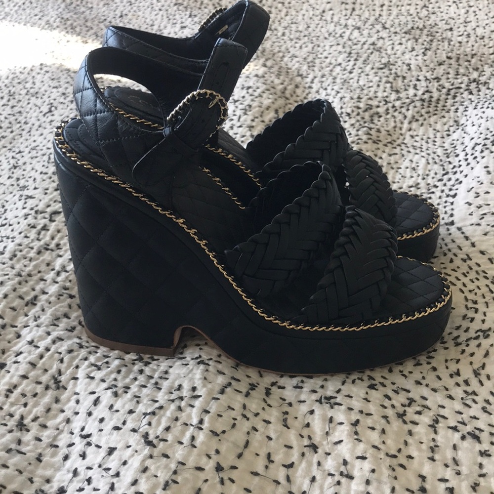 Quilted Chanel Wedges