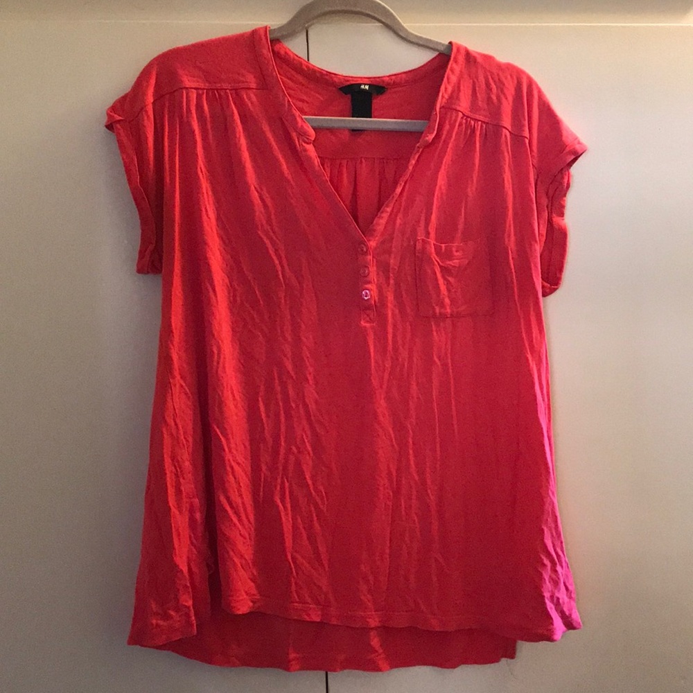 H&M cotton tee with cuffed sleeves