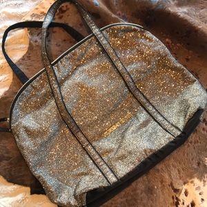 Victoria Secret Large Sparkly Gold Travel Bag