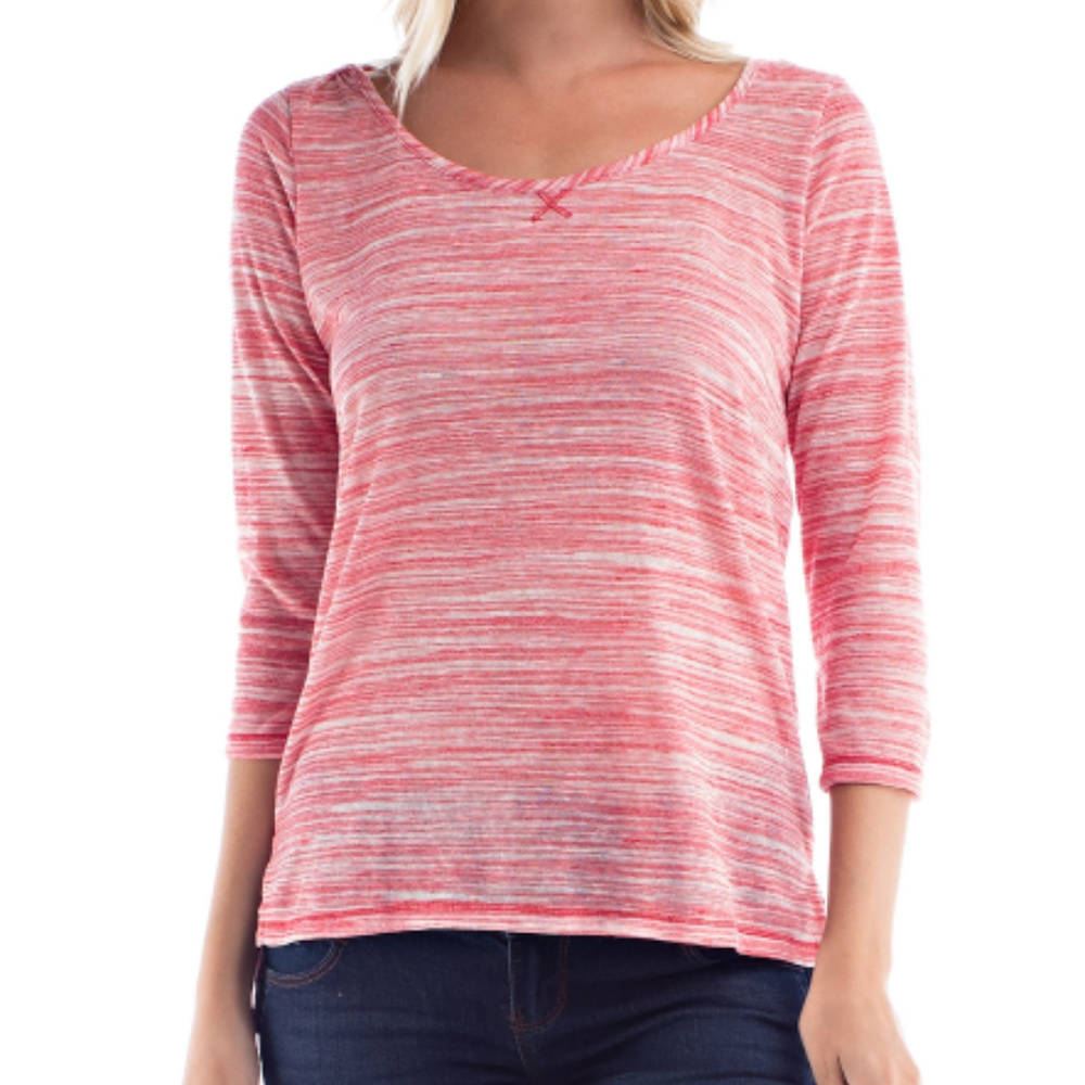NEW! Coral White Hooded Top