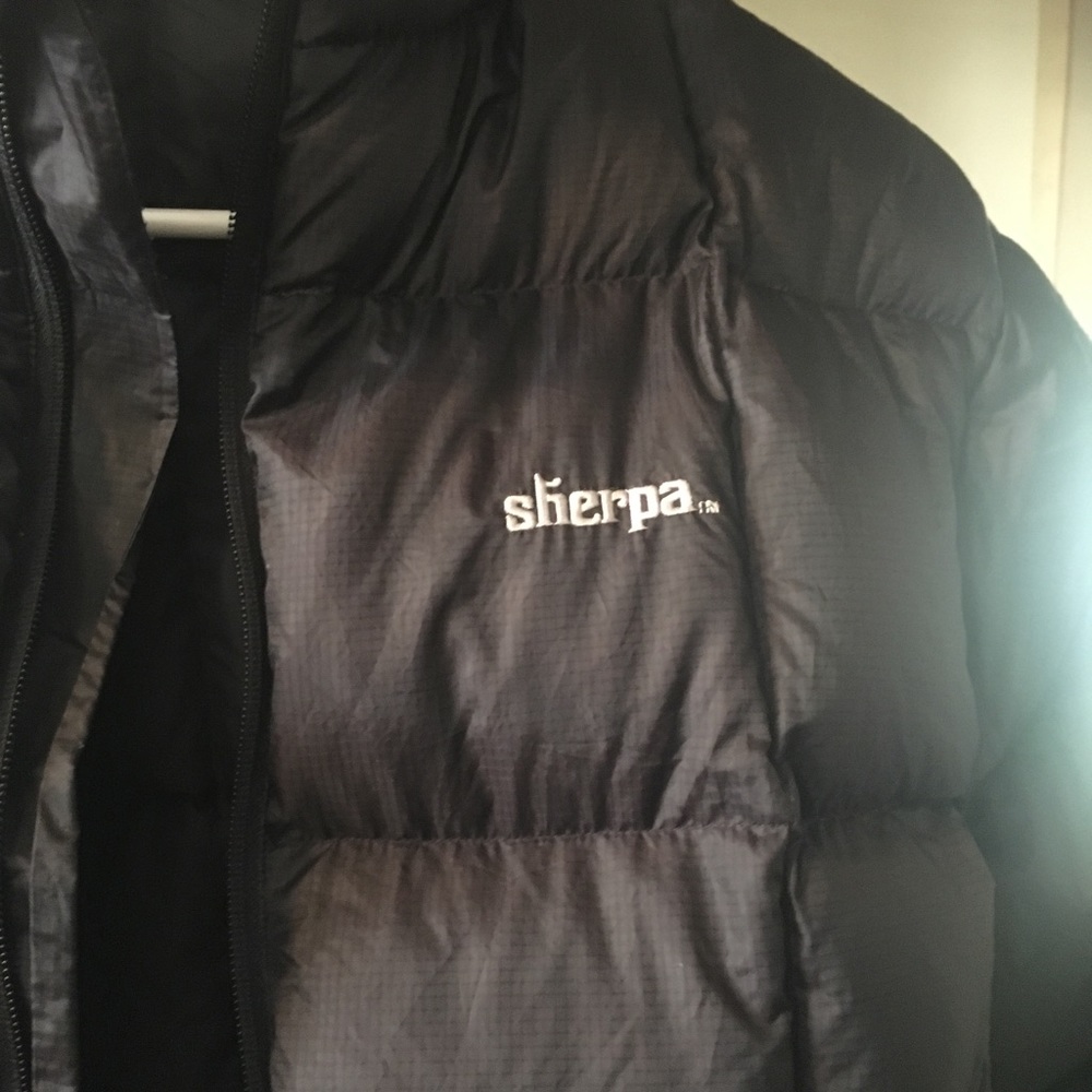Sherpa Black down puffer jacket