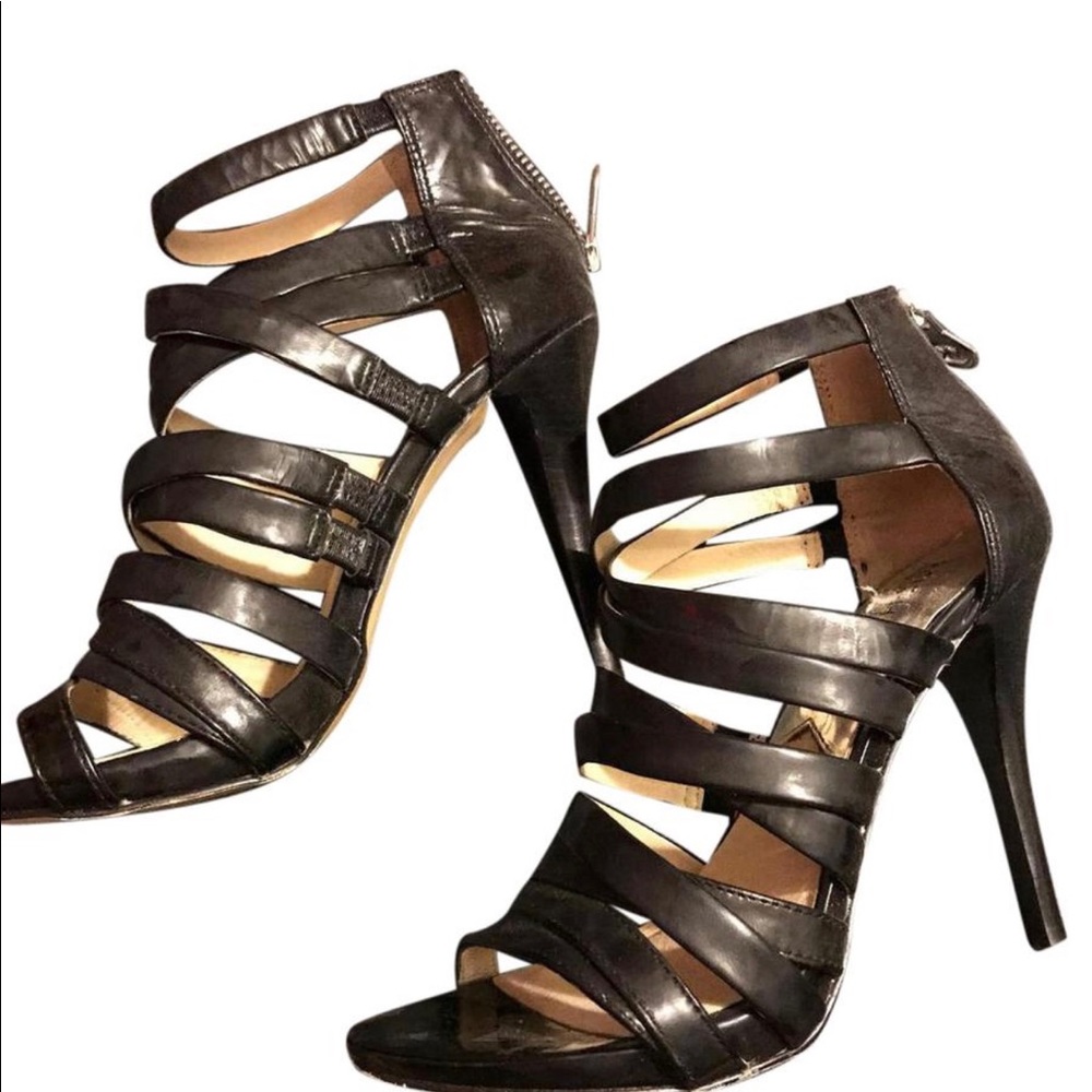 Michael Kors Black Leather Strappy Heels