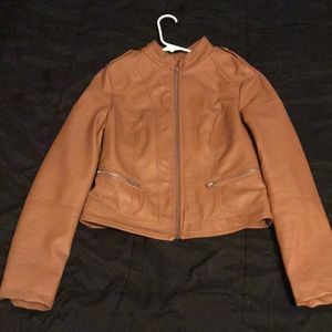 Light brown leather jacket