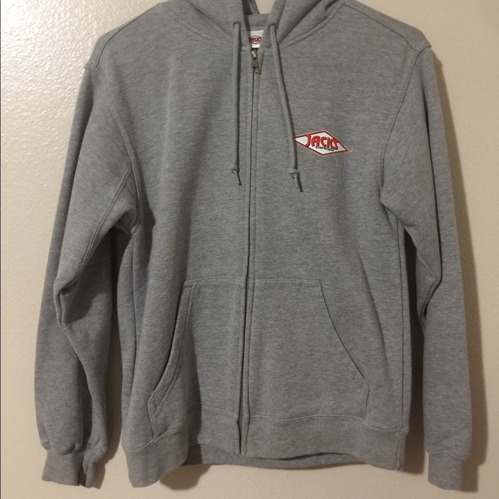 jacks Surf Shop grey zip up jacket
