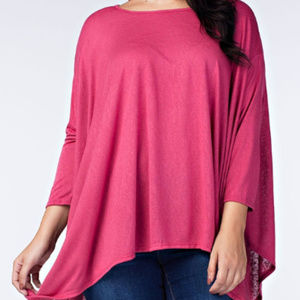 NEW! Fuschia Side Tail Tunic Plus Size