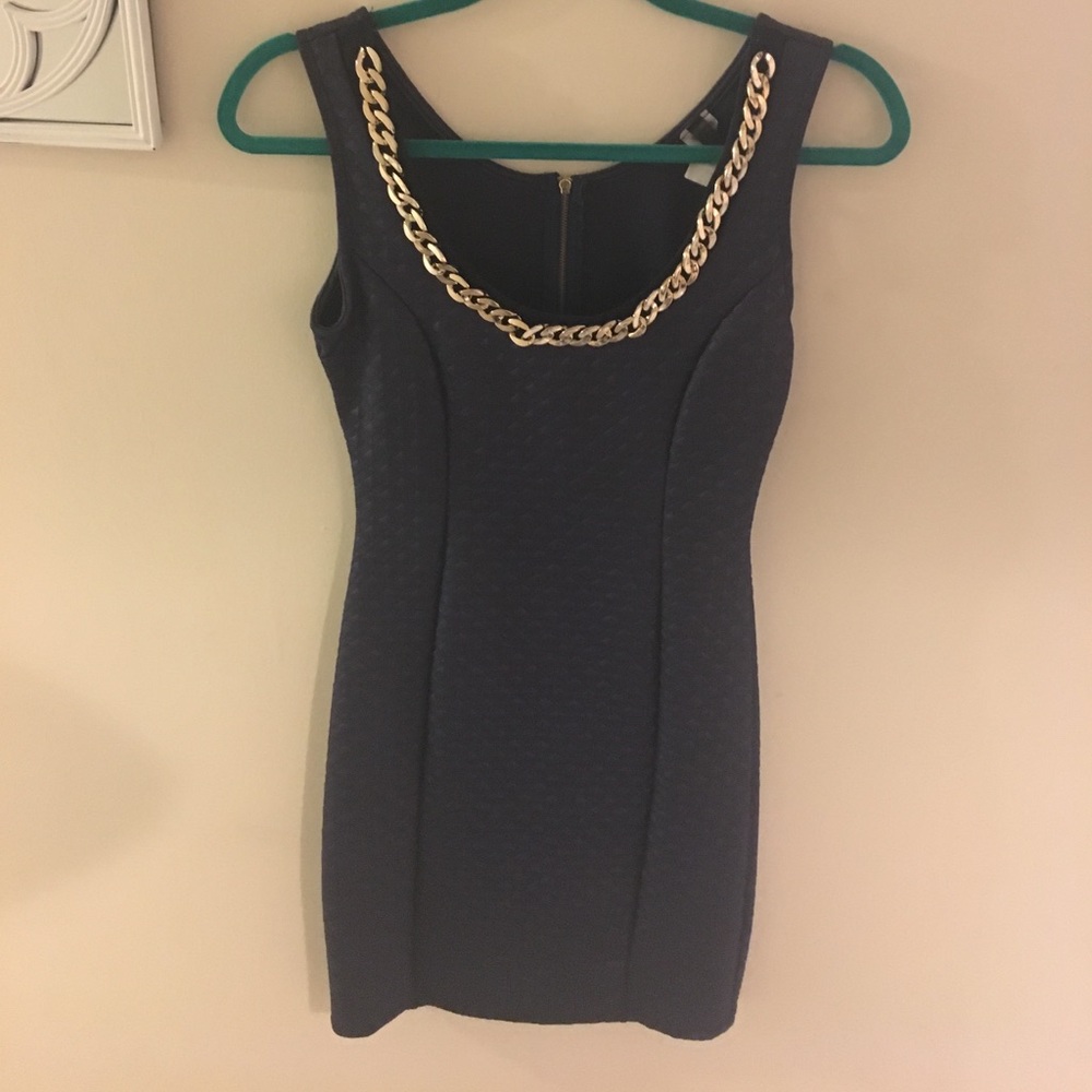 Navy blue and gold dress