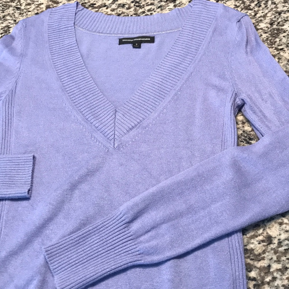 Express purple long sleeve neck sweater