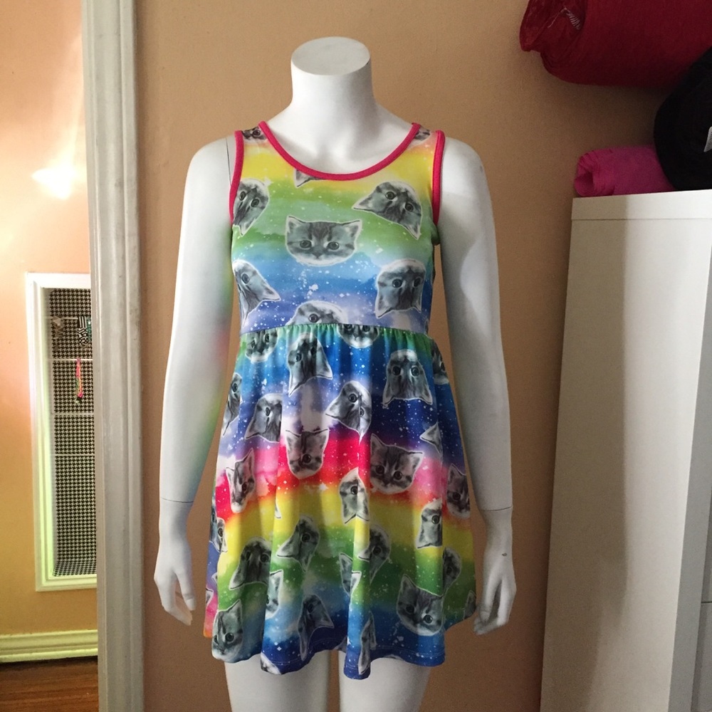 Rainbow Cat skater dress