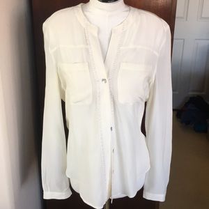 100% Silk Cream Blouse