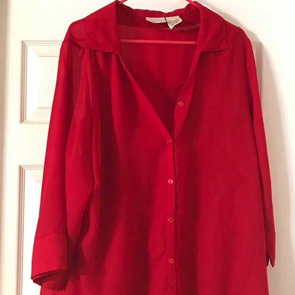 Red White Stag 2 in 1 Casual/Career Blouse 18W/20W - Picture 1 of 4