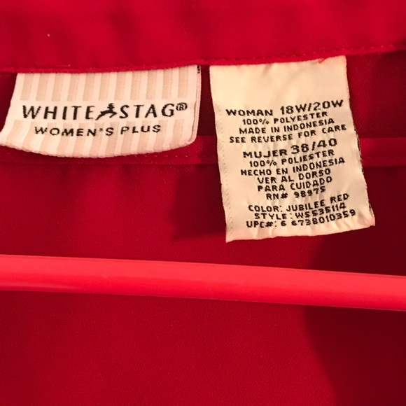 Red White Stag 2 in 1 Casual/Career Blouse 18W/20W - Picture 4 of 4
