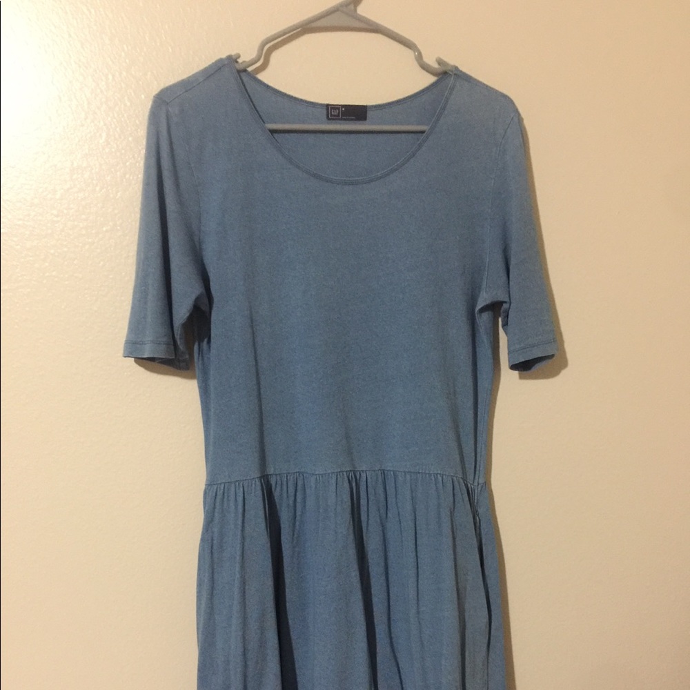 GAP heather blue dress with pockets