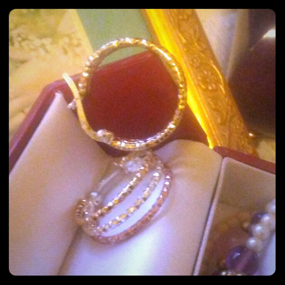 14k gold plated and sterling hoops