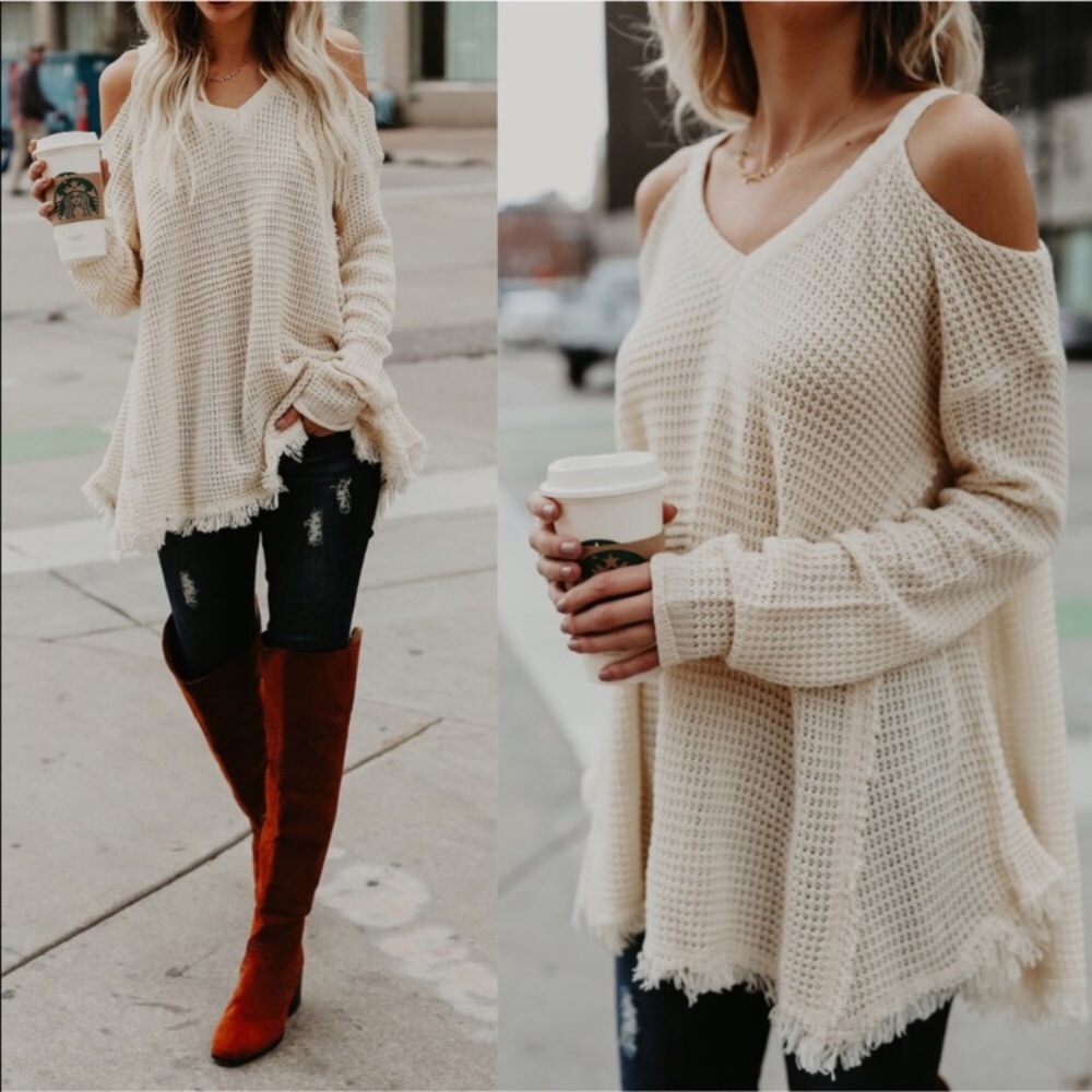 New Cold shoulder sweater