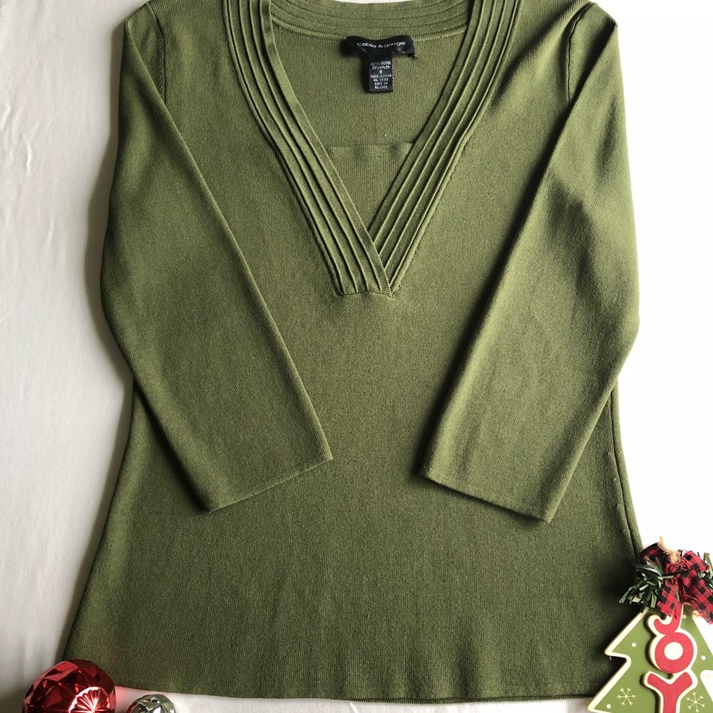 Cable & Gauge 3/4 sleeve, viscose, v-neck