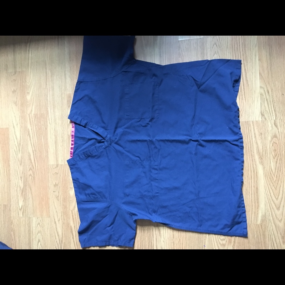 Blue hospital scrub top