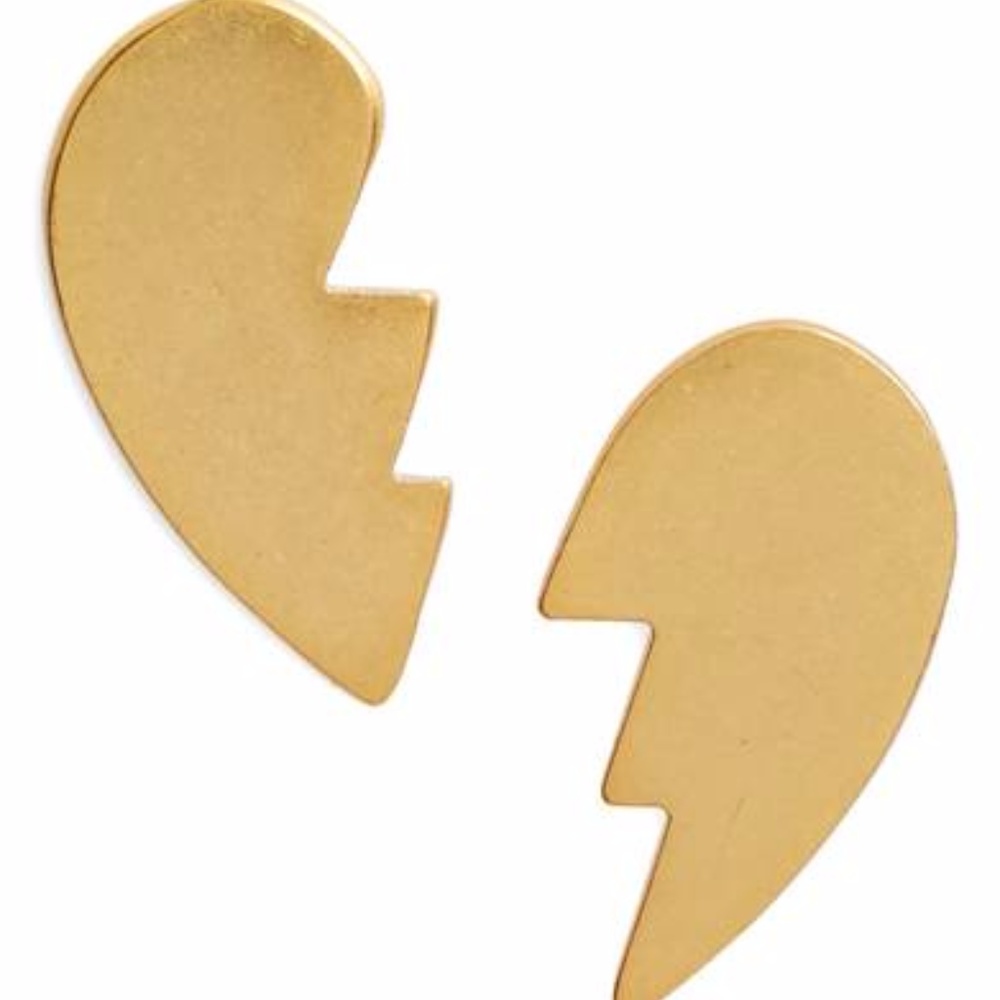 NWT MADEWELL Split Heart Stud Earrings