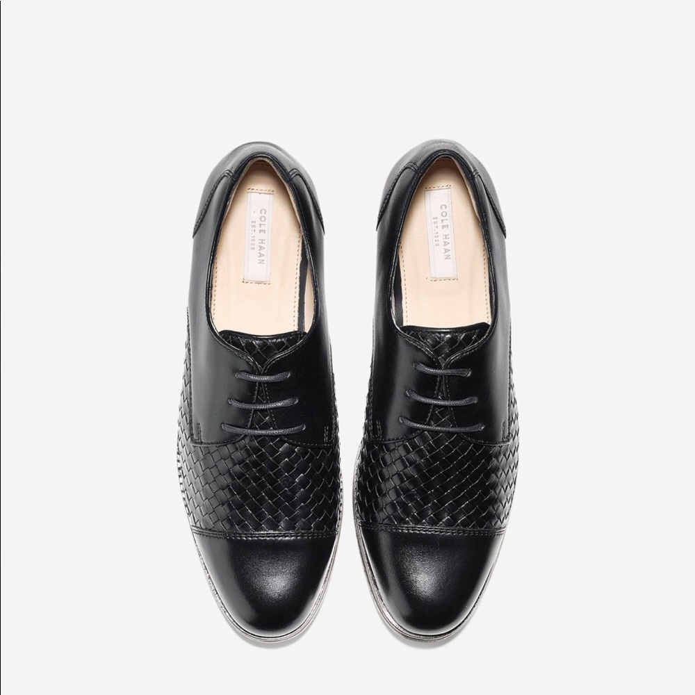 Cole Haan Sz 9 Jagger Weave Leather Oxfords Black