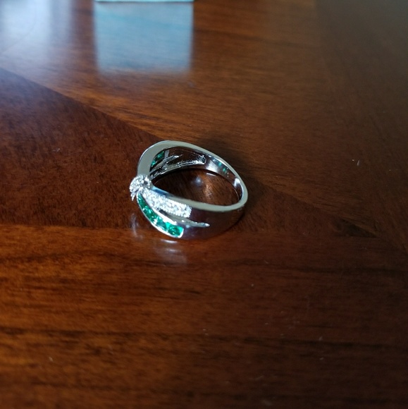 Sterling silver emerald and white topaz - Picture 4 of 4
