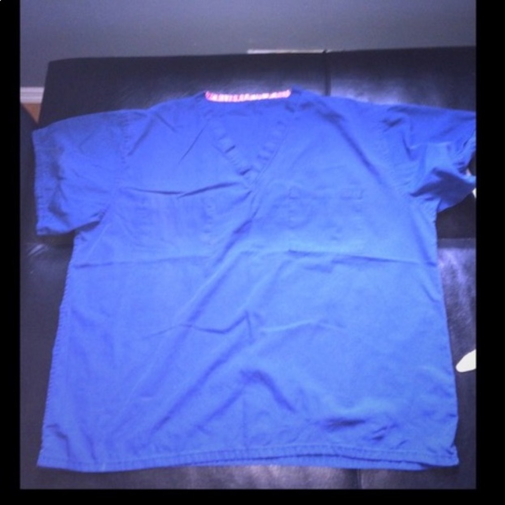 Blue hospital scrub top