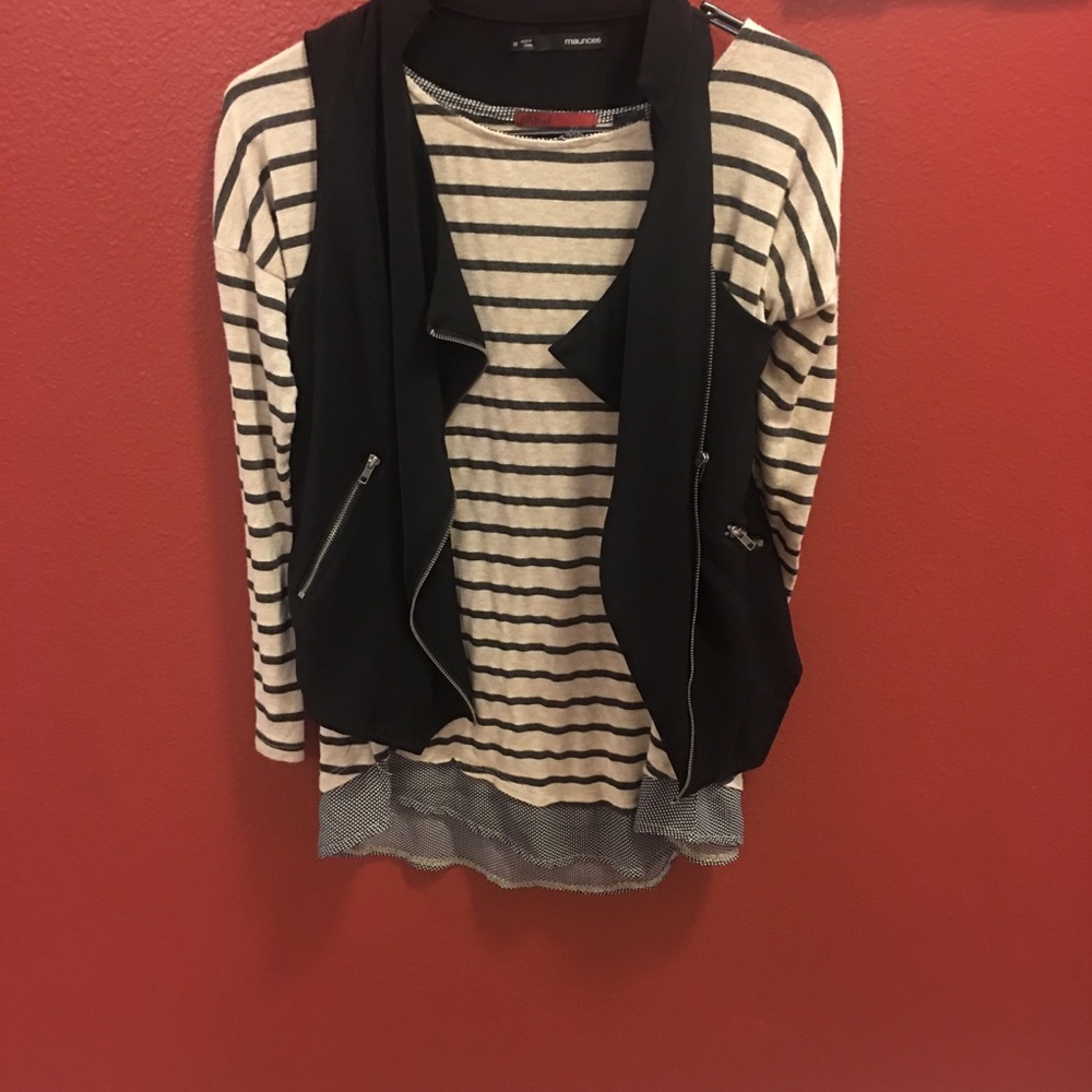 Long sleeved striped top