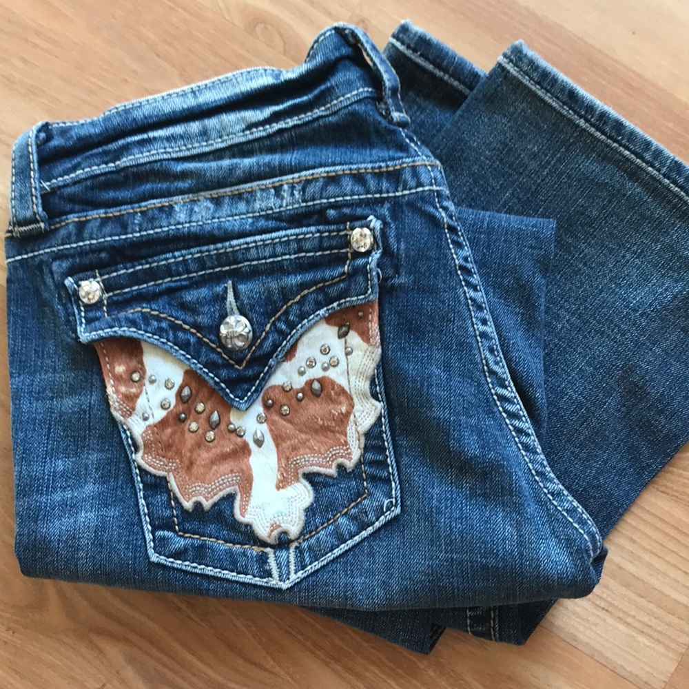 Miss Me cowgirl patch jeans