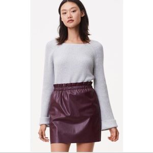 Loft Purple Faux Leather Mini Skirt