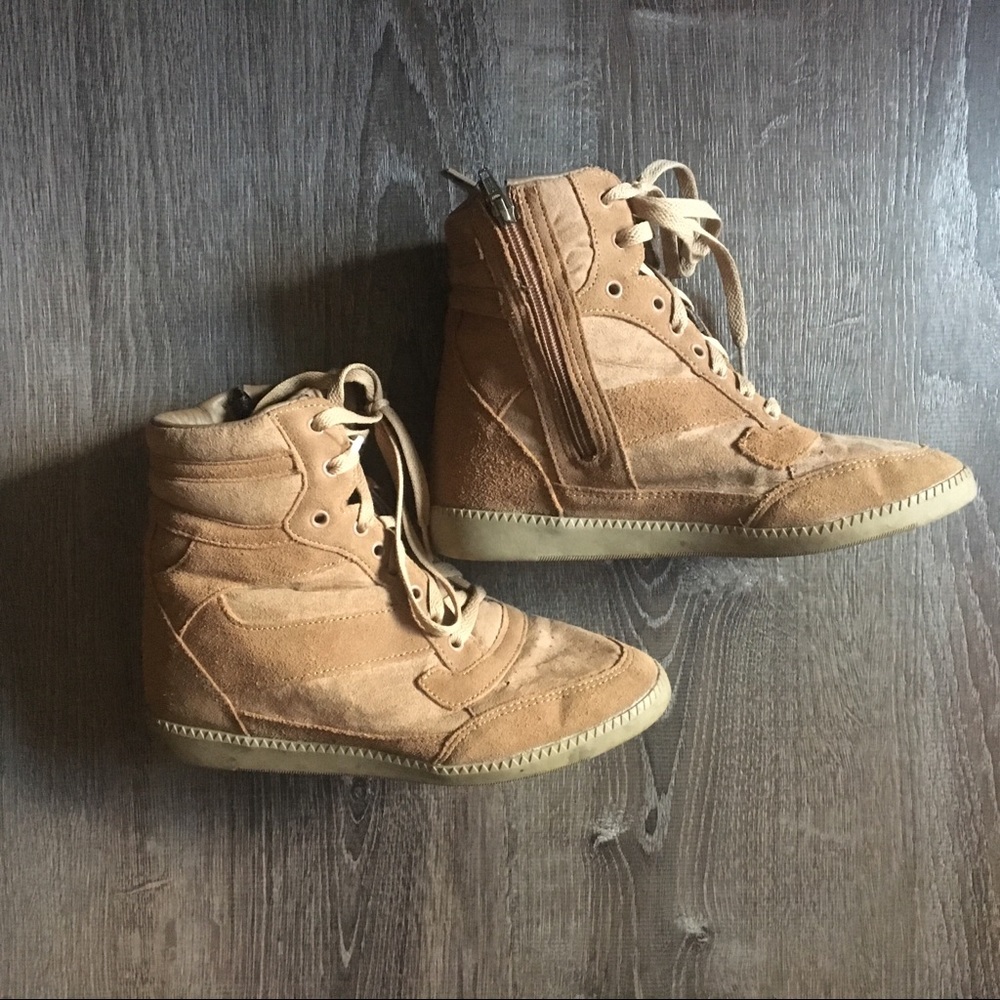 Beige Sneaker Wedges