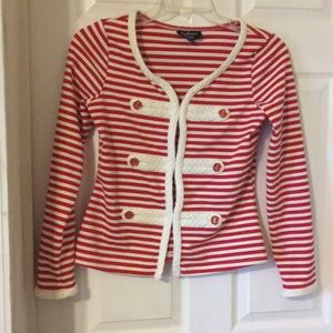 3 for $10 beautiful red and white striped cardigan