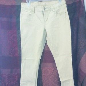 Neon yellow skinny jeans