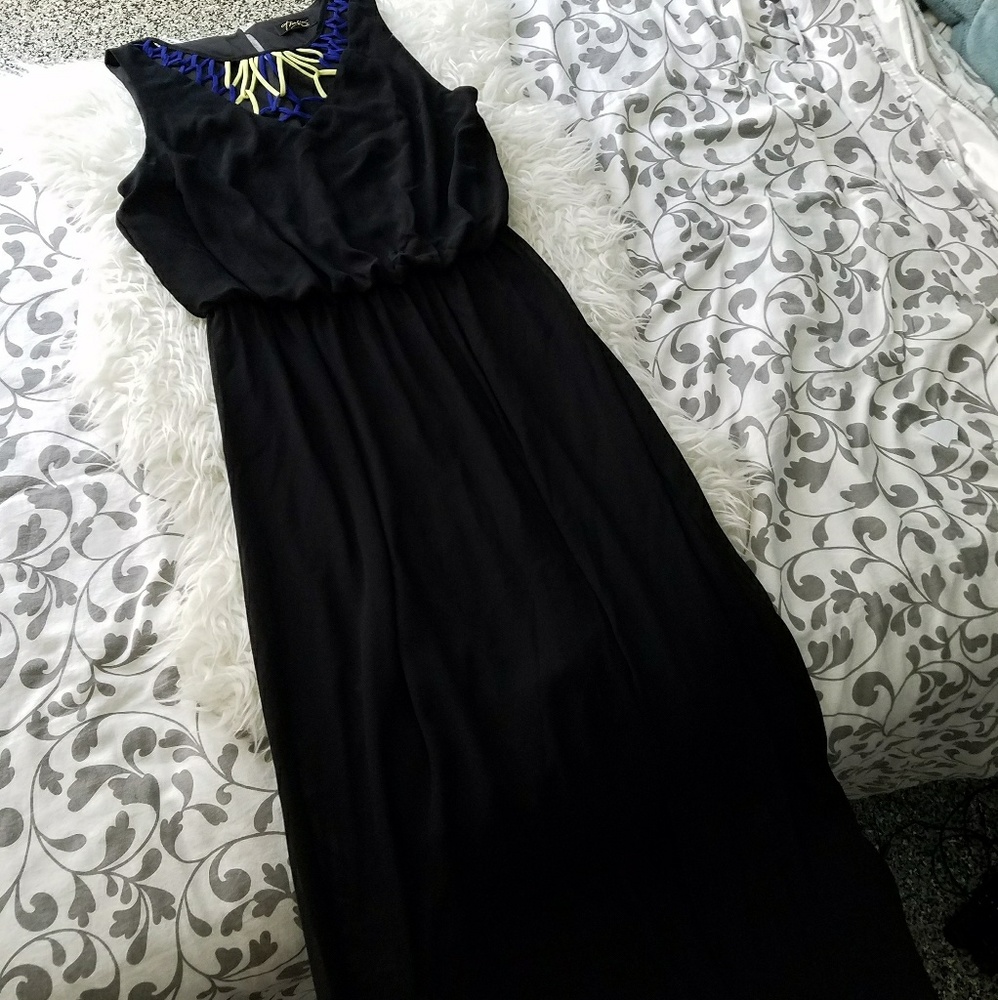 Thalia Sodi Neon Halter-Neck Maxi Dress